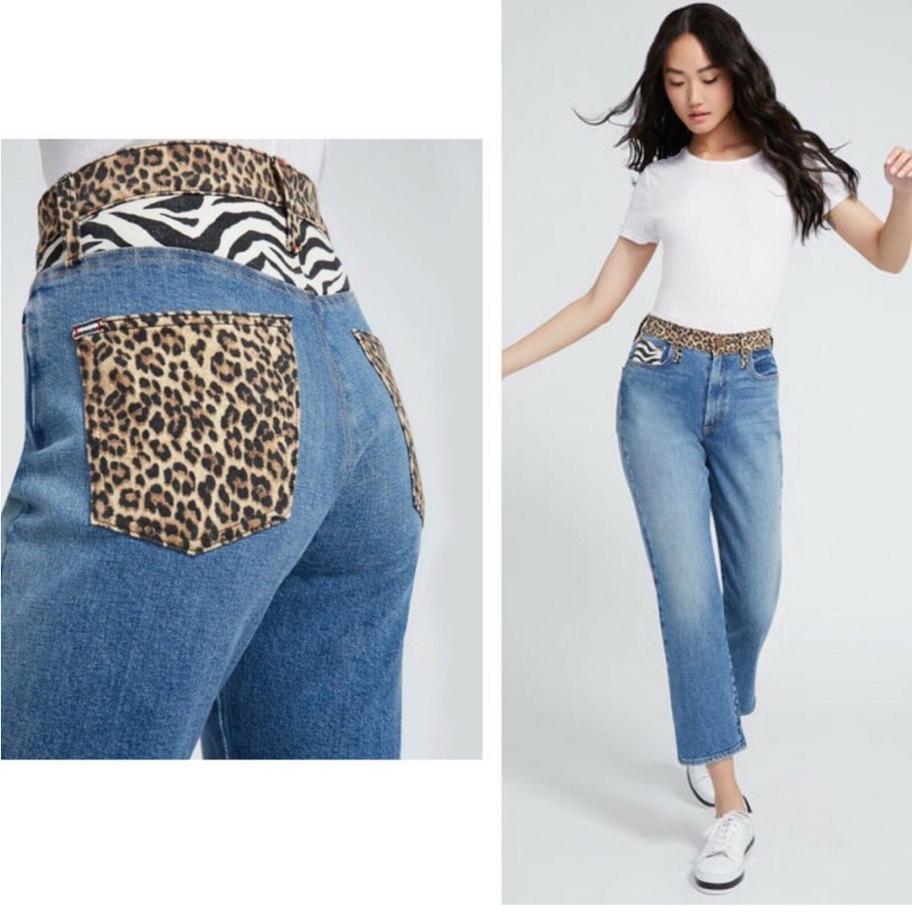 Alice + Olivia Amazing High Rise Girlfriend Pretty Wild Animal Zebra Cheetah
